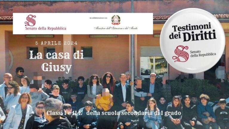 L’IC Boscarino-Castiglione: visita a “La casa di Giusy” per il concorso progetto del Senato e del MIM “Testimoni dei Diritti”