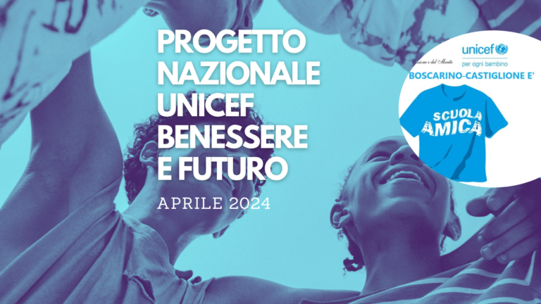 L’IC Boscarino-Castiglione Scuola Amica UNICEF partecipa al Progetto-ricerca nazionale “Benessere e futuro”