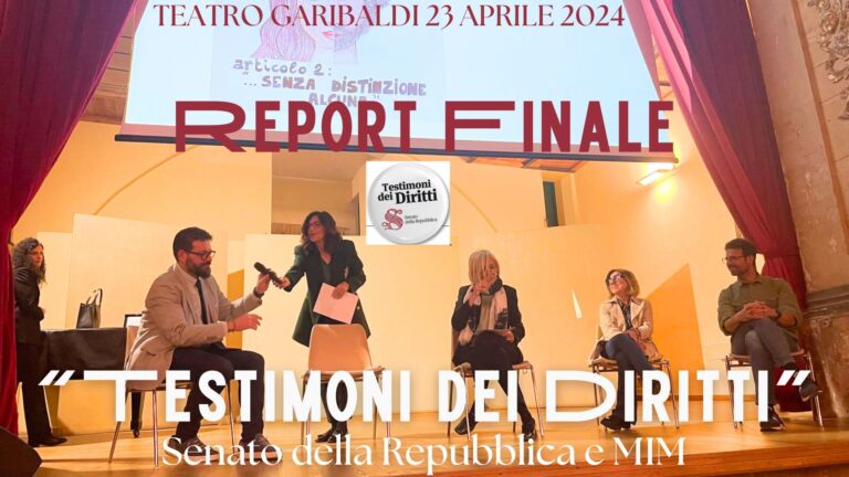 Report Finale “Testimoni Dei Diritti”- Teatro Garibaldi 23 aprile 2024