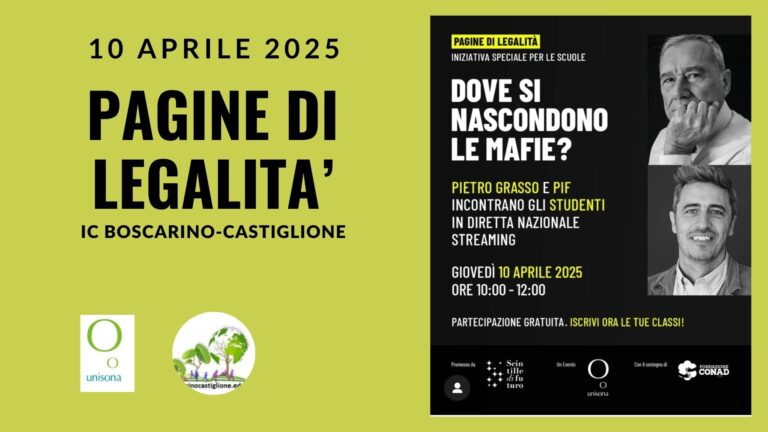 Partecipazione a “Pagine di legalità_ Dove si nascondono le mafie?” evento in streaming con Pietro Grasso e Pif_10 aprile 2025