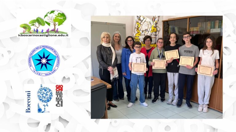 Alunni dell’IC Boscarino-Castiglione classificati Giochi Matematici del Mediterraneo AIPM e Giochi d’Autunno Bocconi